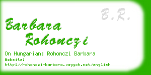 barbara rohonczi business card